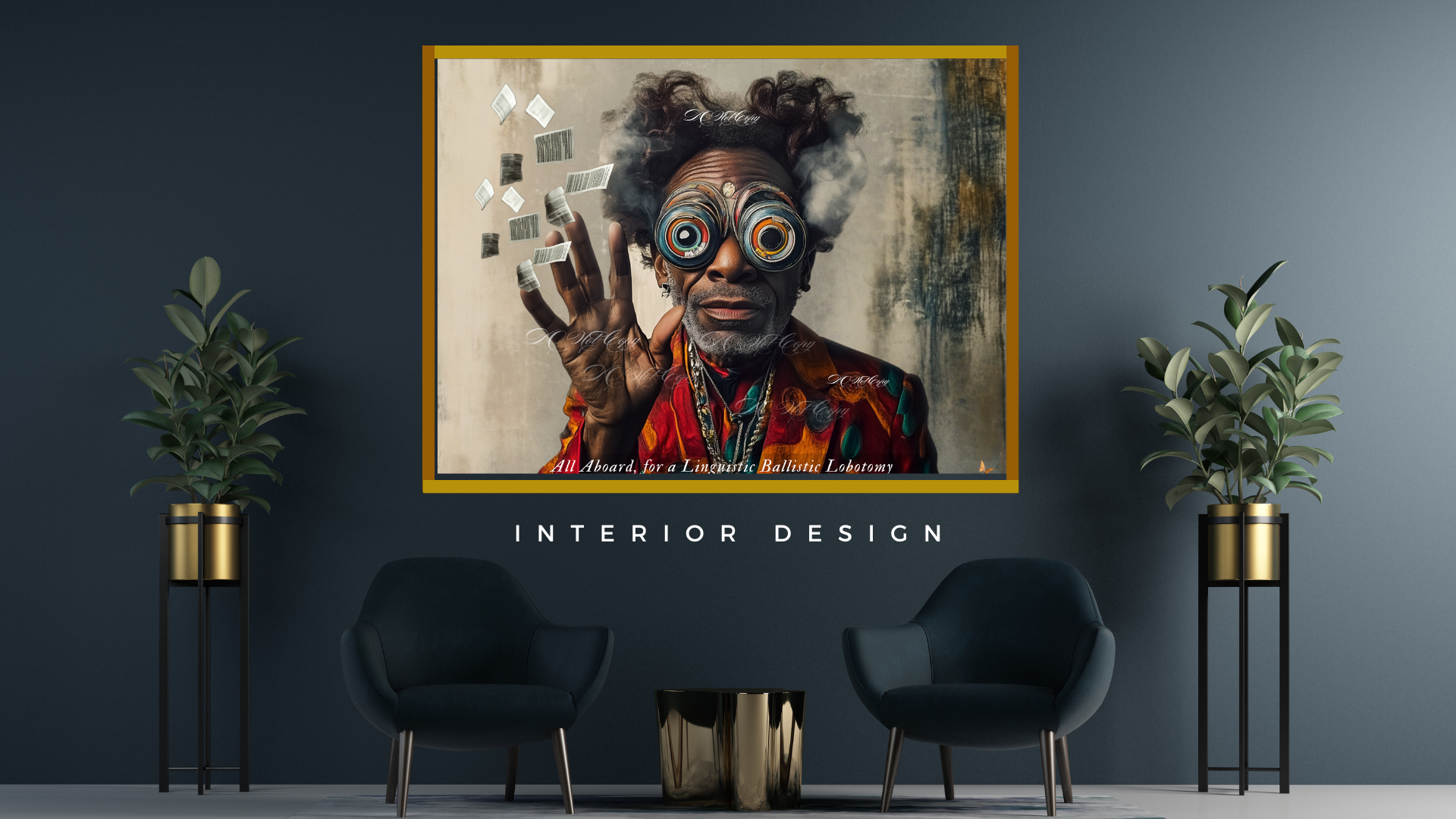 Eccentric African, African Interiors, African interior Design, Wall art, Black Art, Unique Black Art, George Clinton, Funckadelic, 