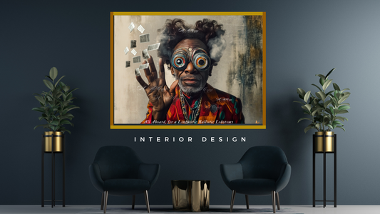 Eccentric African, African Interiors, African interior Design, Wall art, Black Art, Unique Black Art, George Clinton, Funckadelic, 