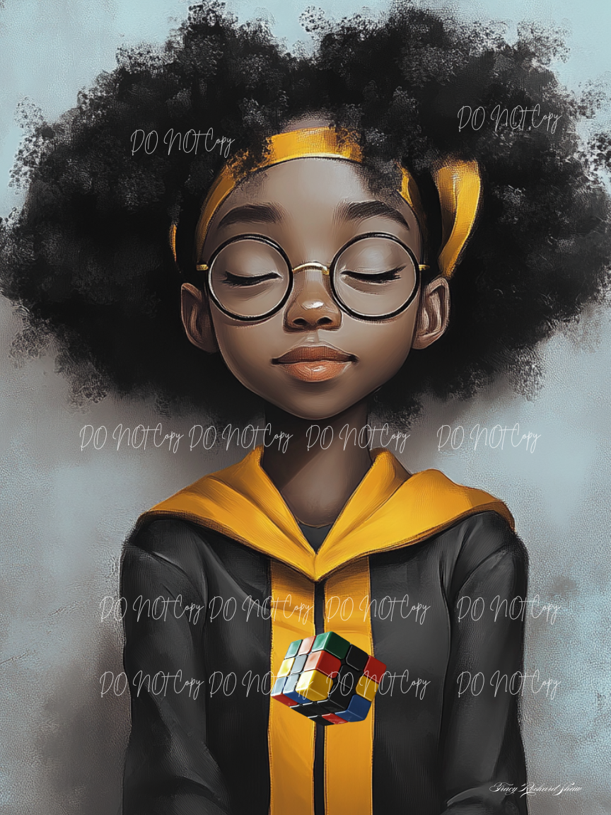 Hogwartz, Black kids, Black art, Black artwork kids, schools, classrooms, mathematics, mystical, magical, smart kids, Black History, Black students