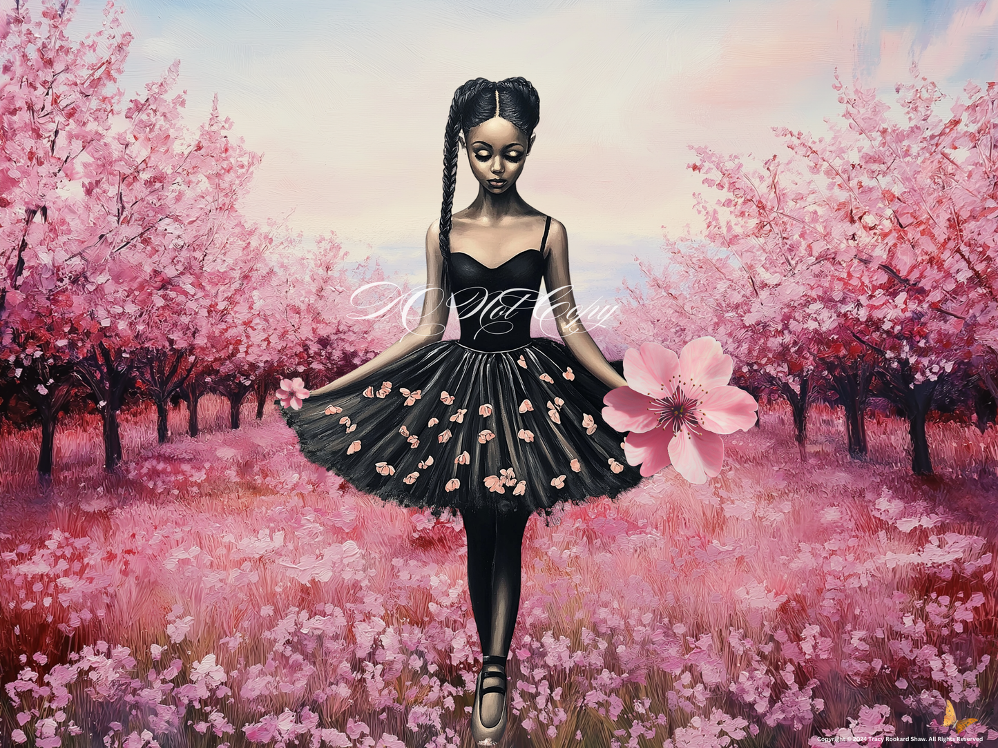 Black Ballerina, Cherry blossoms, Black art, Black children, Black kids, Black dance, Debbie Allen, Misty Copeland, Dance studios, Black girls, Black girl magic